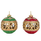 Christmas Ball Tabletop Ornament with Tea Light Assortment of 2 by Katherine's Collection