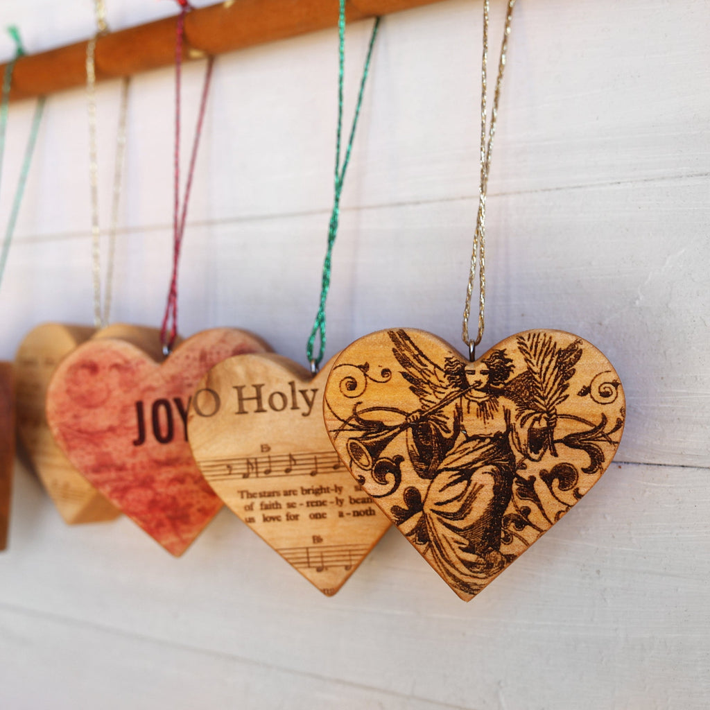 Christmas Carol Heart Ornaments - Che Cose Belle