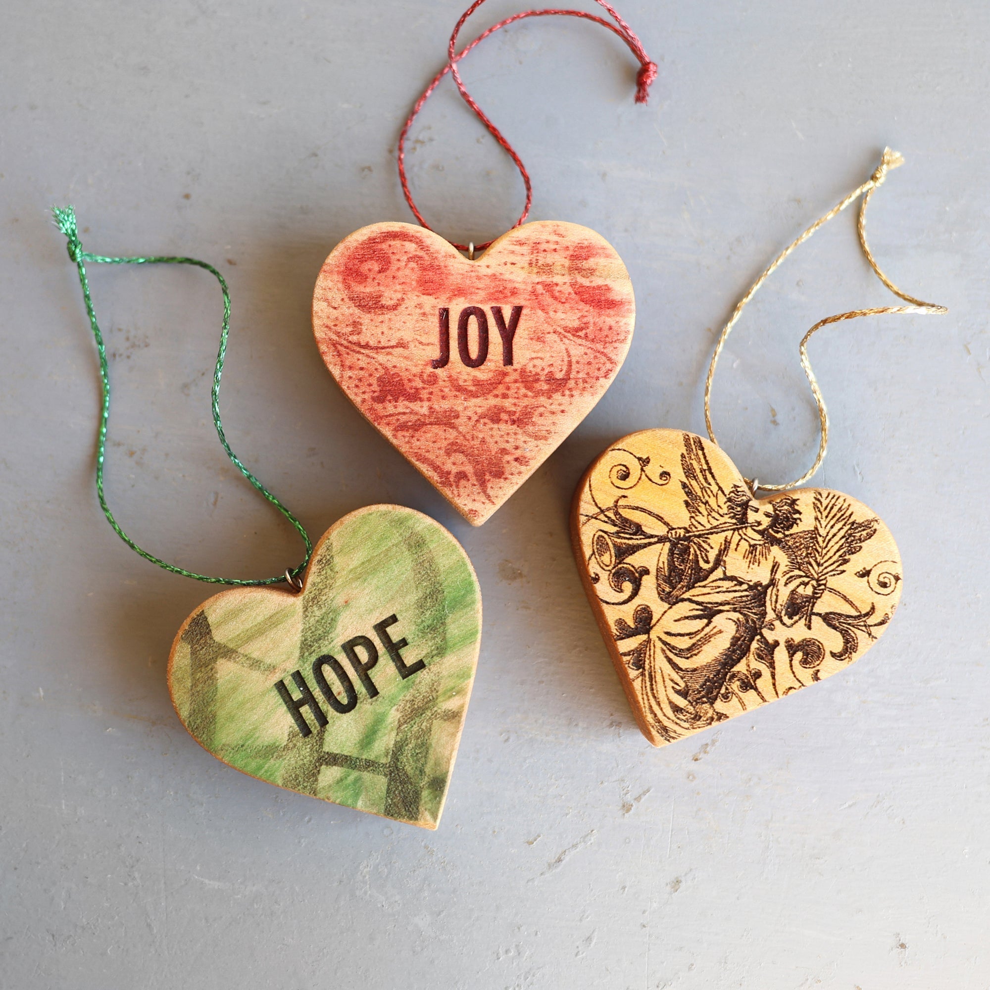 Christmas Carol Heart Ornaments - Che Cose Belle