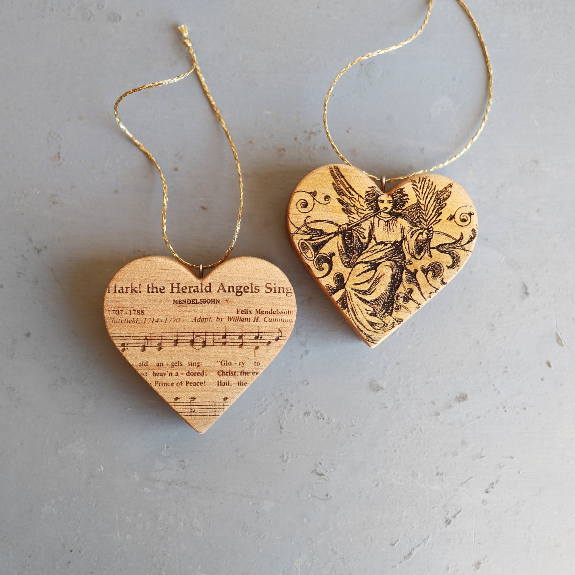 Christmas Carol Heart Ornaments - Che Cose Belle