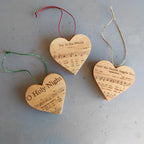 Christmas Carol Heart Ornaments - Che Cose Belle