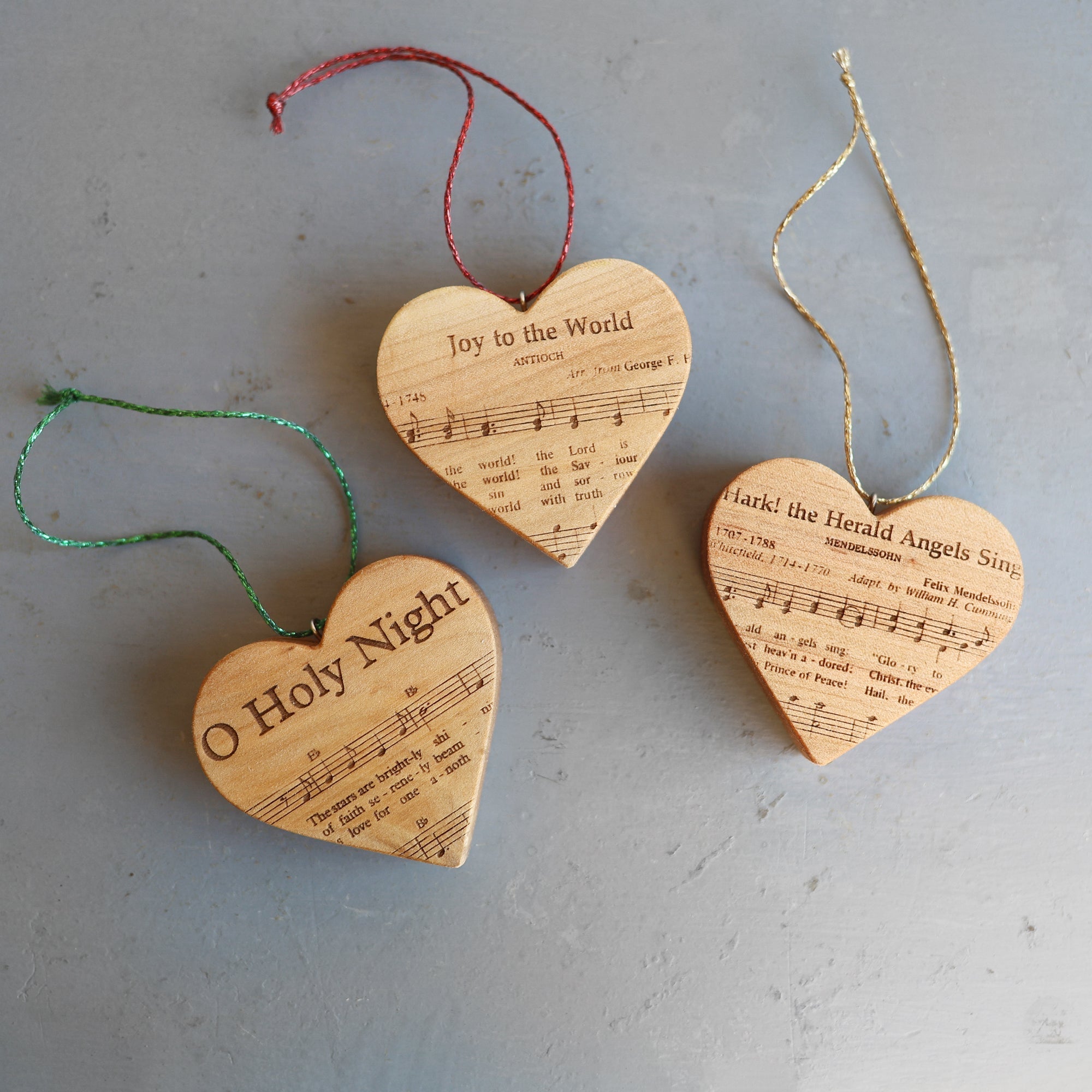 Christmas Carol Heart Ornaments - Che Cose Belle