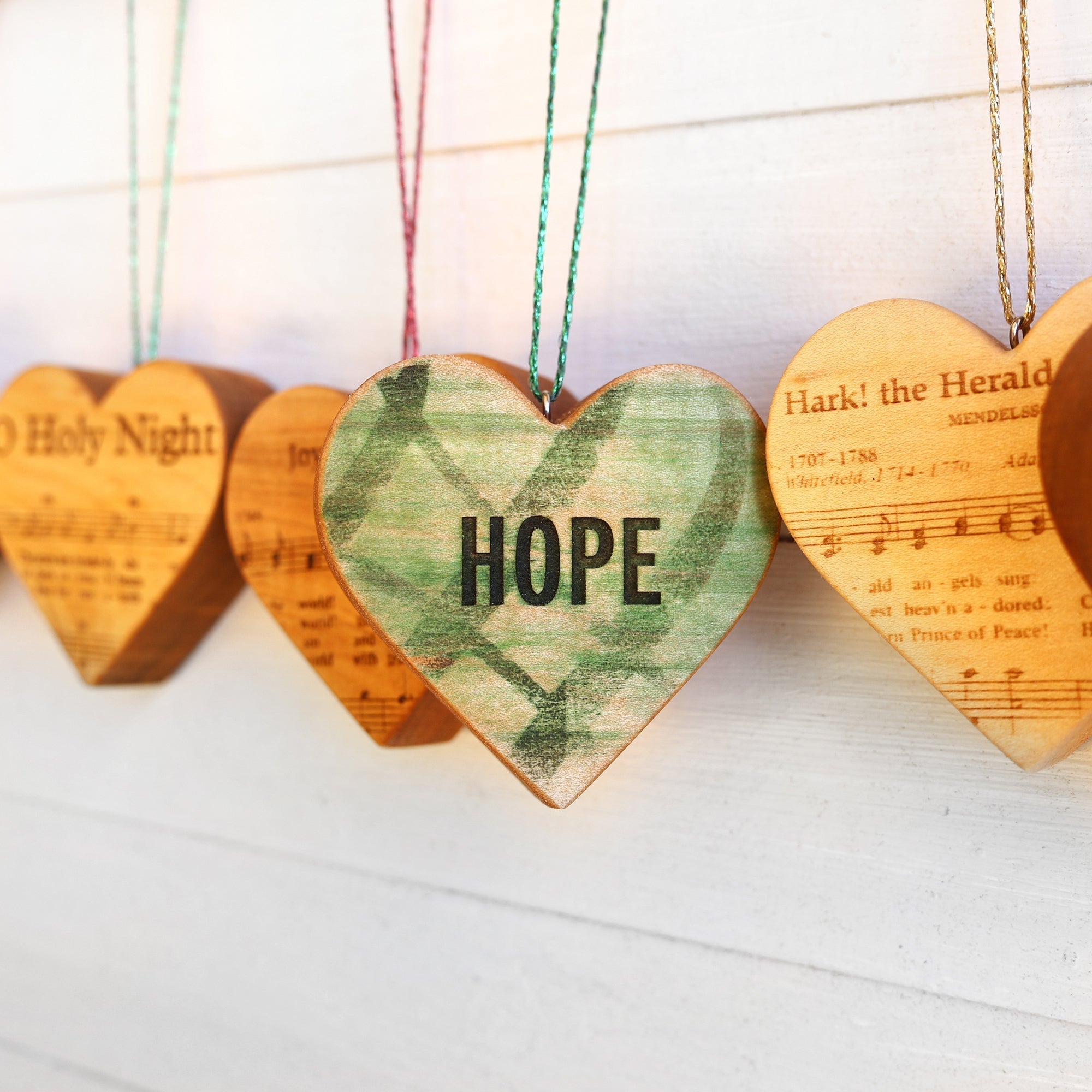 Christmas Carol Heart Ornaments - Che Cose Belle