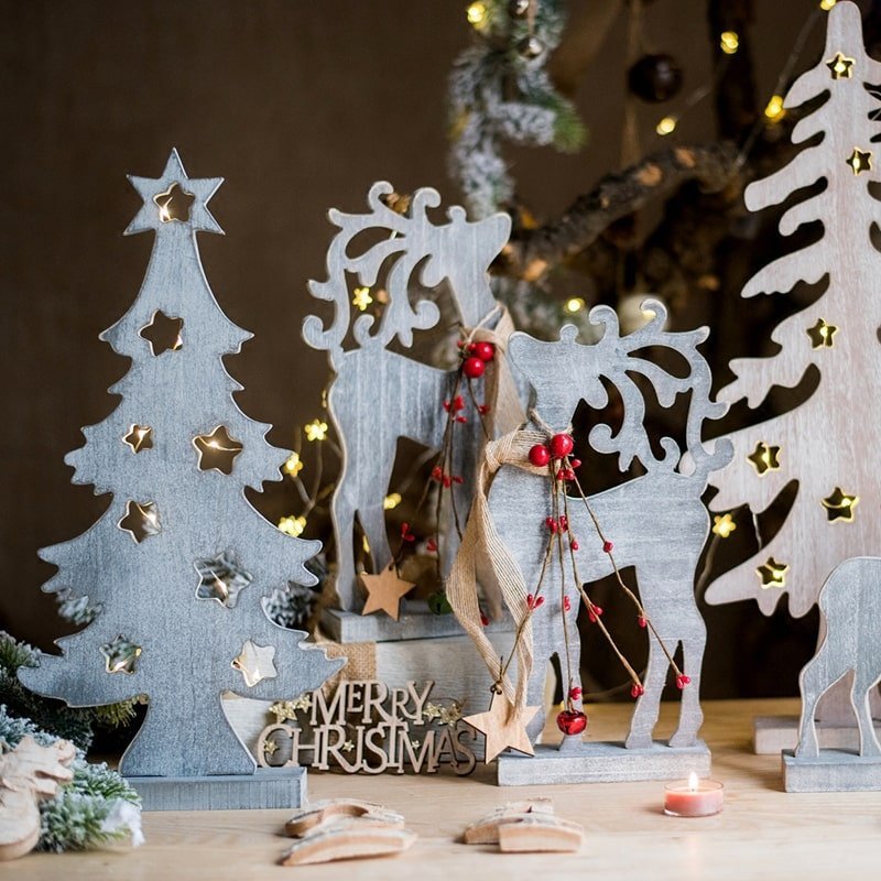 Christmas Desktop Decoration Figurines in Wood - Che Cose Belle