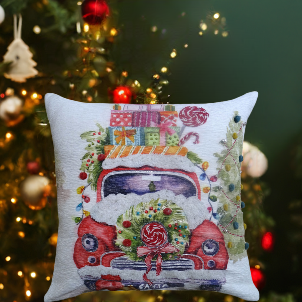Christmas Embroidered Throw Pillow 20" x 20" - Che Cose Belle