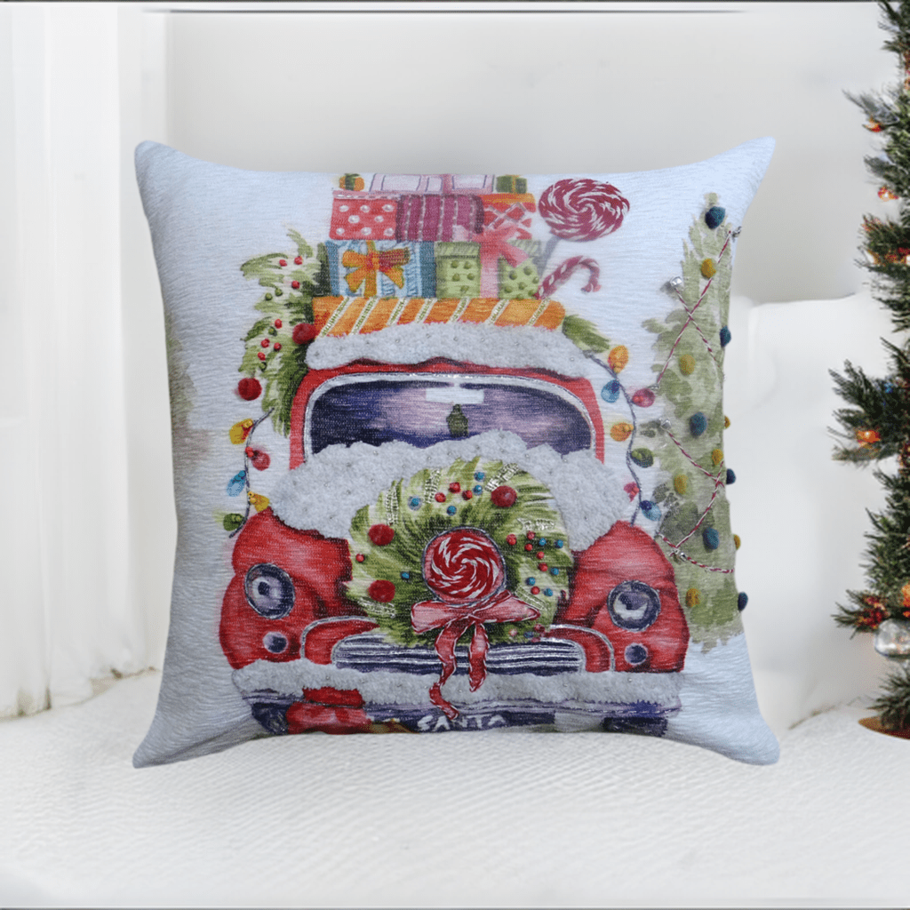 Christmas Embroidered Throw Pillow 20" x 20" - Che Cose Belle
