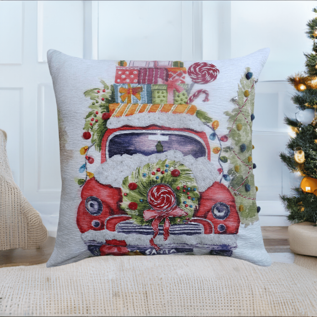 Christmas Embroidered Throw Pillow 20" x 20" - Che Cose Belle
