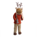 Christmas Figurine - Reindeer with Fishing Pole (Brown) - Large - Che Cose Belle