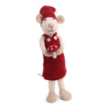 Christmas Figurine - Winter Mouse with Mushroom (White) - Large - Che Cose Belle