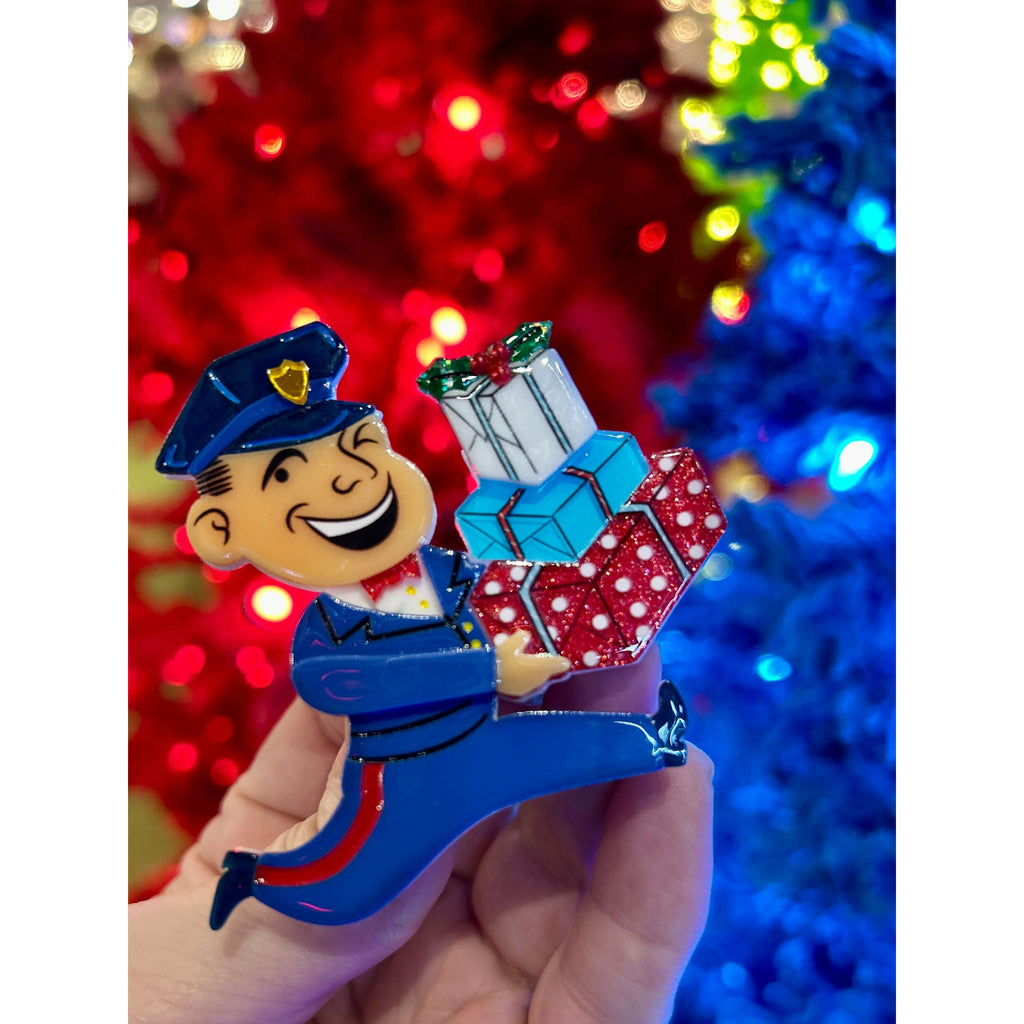 Christmas Happy Mail Brooch by 50's Vintage Dame x Lipstick & Chrome