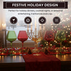 Christmas Holiday Wine Glasses Set of 5 – 20oz Goblets - Che Cose Belle