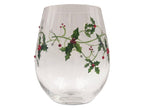 Christmas Holly Stemless Wine Glasses - Che Cose Belle