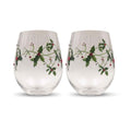 Christmas Holly Stemless Wine Glasses - Che Cose Belle