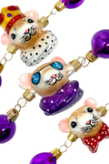 Christmas Mouse Glass Tree Garland - Che Cose Belle
