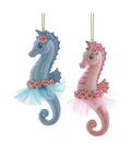 Christmas Ornament - Coastal Ballet Seahorse Holiday Decor 4.5" Assorted - Che Cose Belle