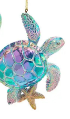 Christmas Ornament - Coastal Electroplated Sea Turtle Holiday Decor - Che Cose Belle