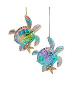 Christmas Ornament - Coastal Electroplated Sea Turtle Holiday Decor - Che Cose Belle