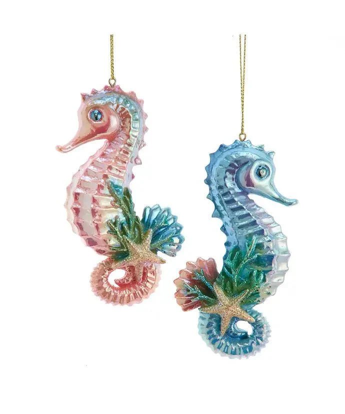 Christmas Ornament - Coastal Electroplated Seahorse Holiday Decor - Che Cose Belle