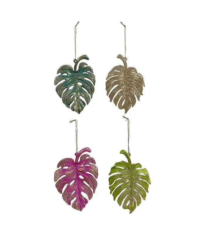 Christmas Ornament - Coastal Holiday Decor Glittered Palm Leaf 5" - Che Cose Belle
