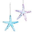Christmas Ornament - Coastal Iridescent Starfish Acrylic Holiday Decor 5" - Che Cose Belle