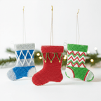 Christmas Stocking Ornament (Set of 3) - Che Cose Belle