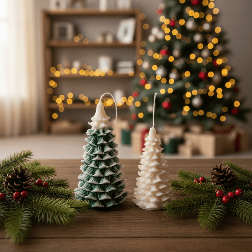 Christmas Tree Candle | Sculptural Soy Wax Holiday Decor - Che Cose Belle