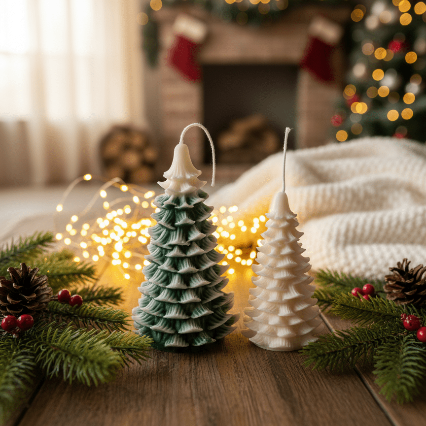 Christmas Tree Candle | Sculptural Soy Wax Holiday Decor - Che Cose Belle