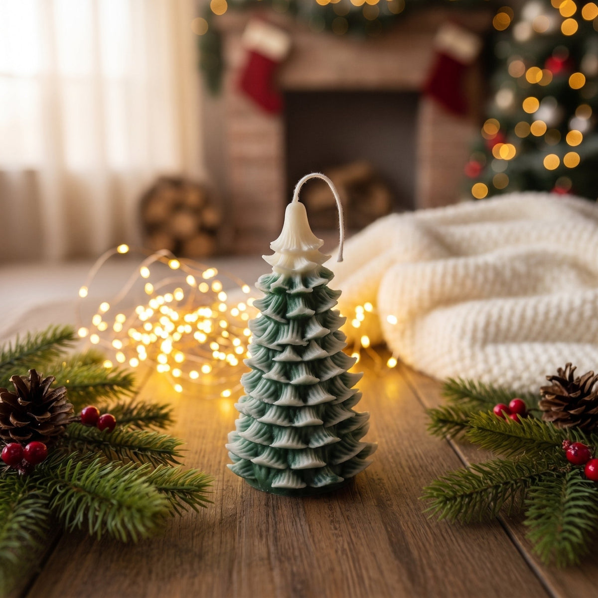 Christmas Tree Candle | Sculptural Soy Wax Holiday Decor - Che Cose Belle