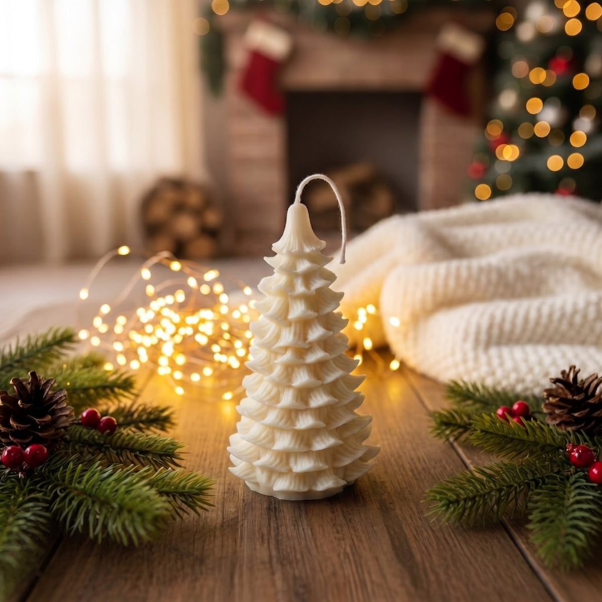 Christmas Tree Candle | Sculptural Soy Wax Holiday Decor - Che Cose Belle