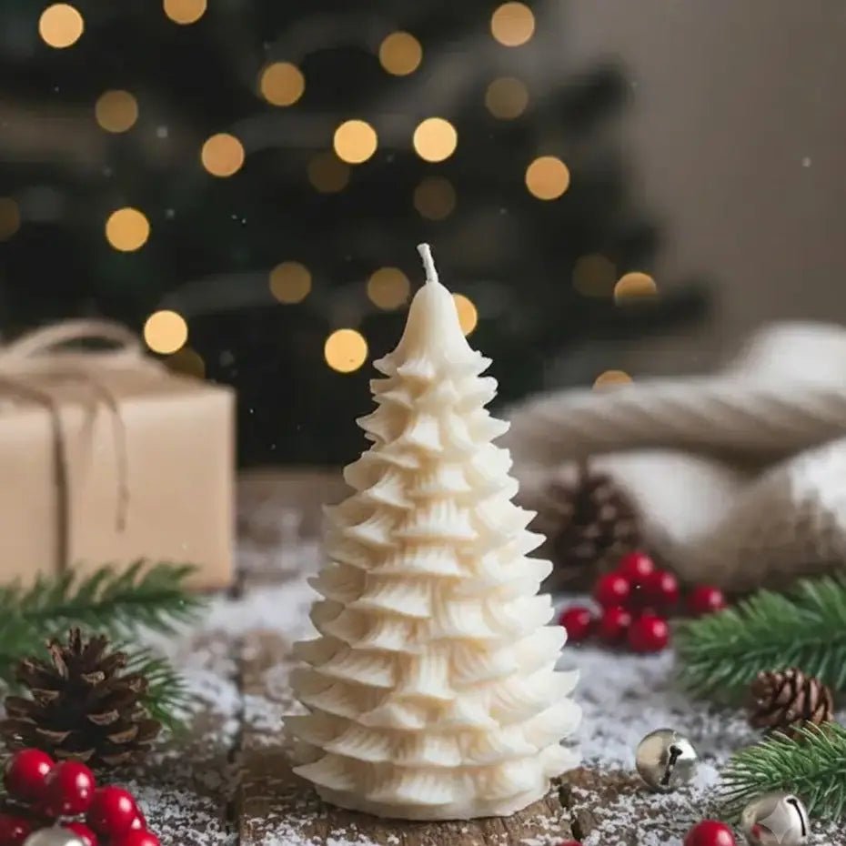 Christmas Tree Candle | Sculptural Soy Wax Holiday Decor - Che Cose Belle