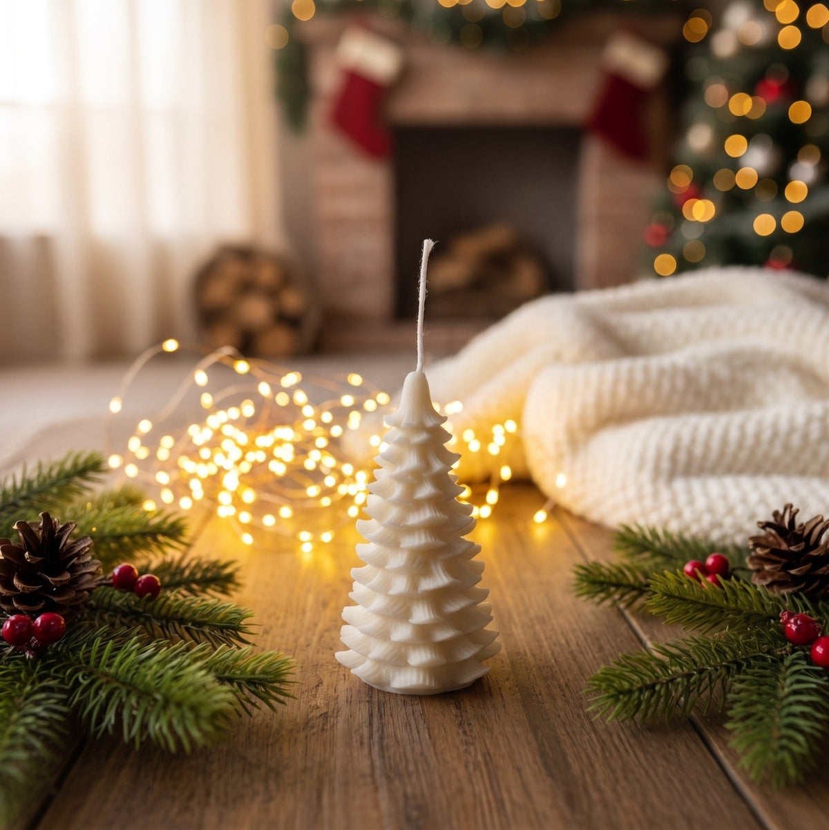 Christmas Tree Candle | Sculptural Soy Wax Holiday Decor - Che Cose Belle