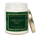 Christmas Tree Soy Candle - Patterned Clear Jar - 9 oz - Che Cose Belle