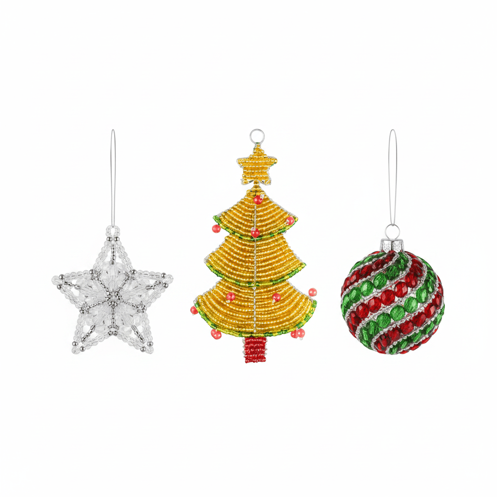 Christmas Tree With Star Ornament (Set of 3) - Che Cose Belle