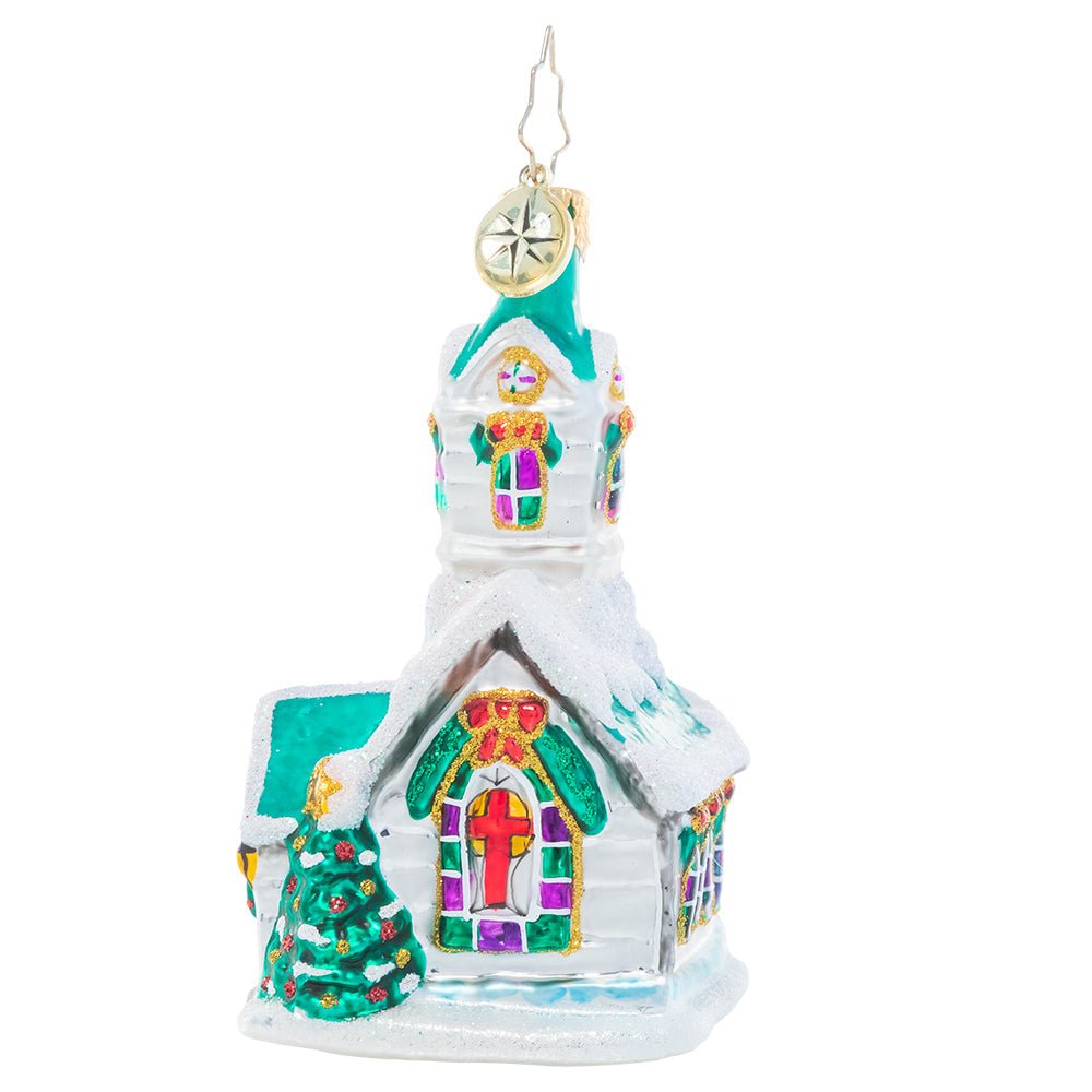 Christopher Radko Little Gem Glass Ornament - Boughs Of Holly Chapel - Che Cose Belle