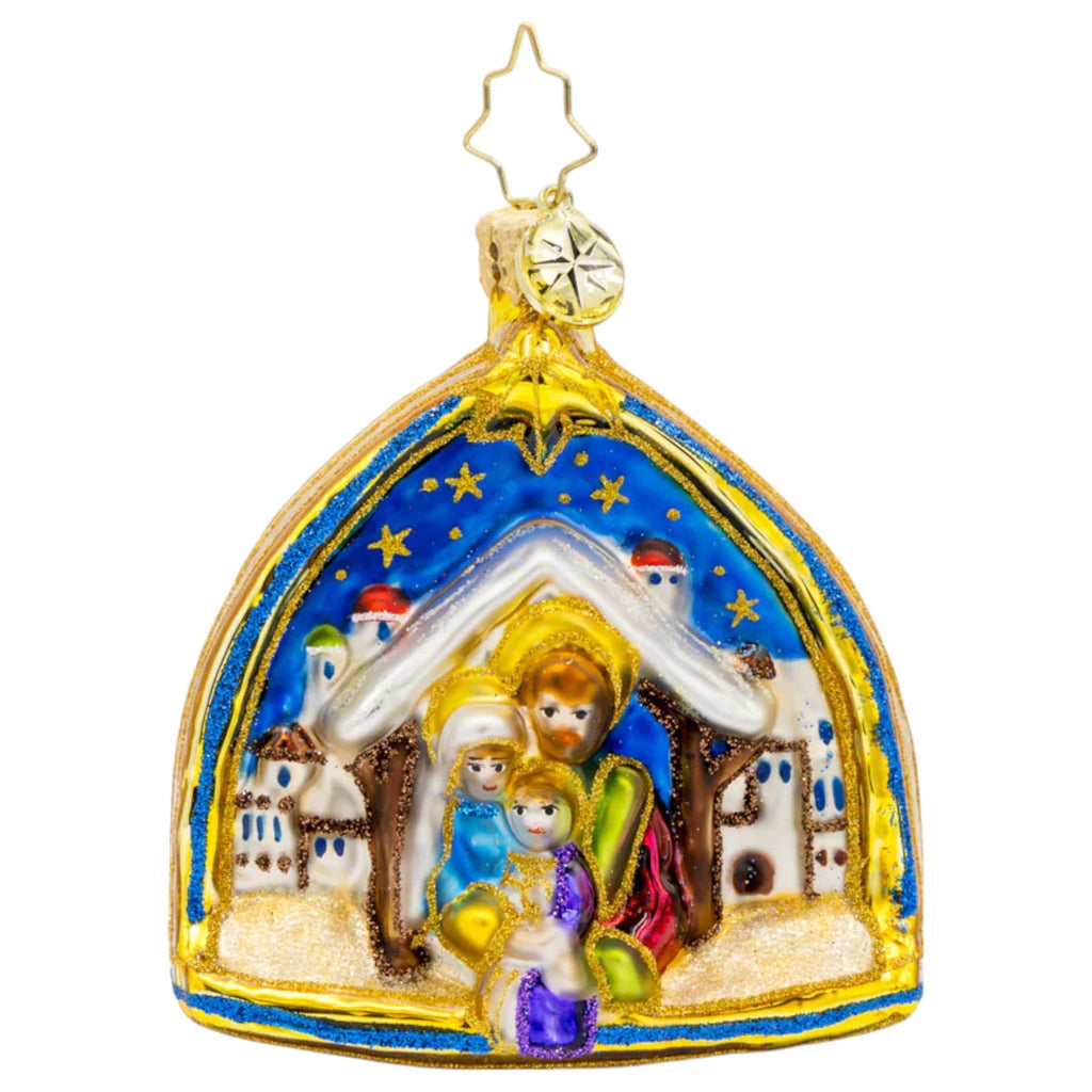 Christopher Radko Little Gem Glass Ornament - Two Scenes of the Savior Gem - Che Cose Belle