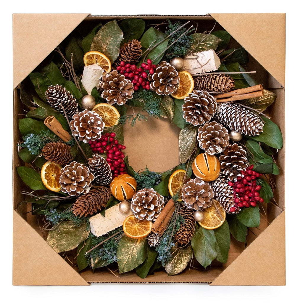 Cinnamon Orange & Pinecone Wreath - Che Cose Belle