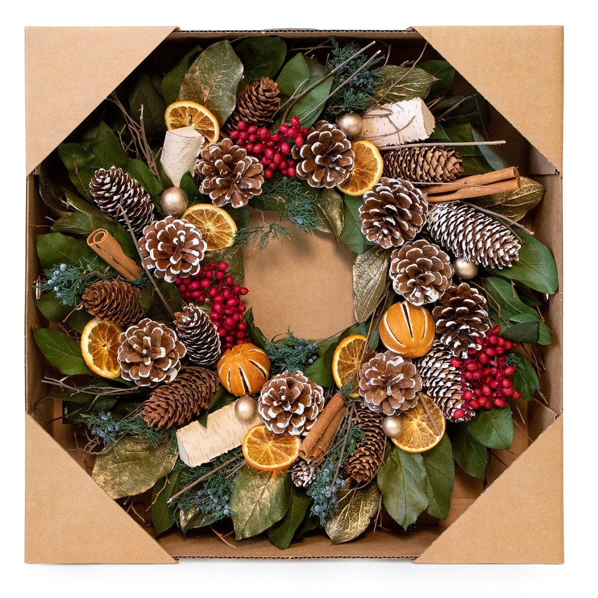 Cinnamon Orange & Pinecone Wreath - Che Cose Belle