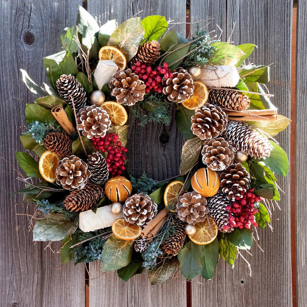 Cinnamon Orange & Pinecone Wreath - Che Cose Belle