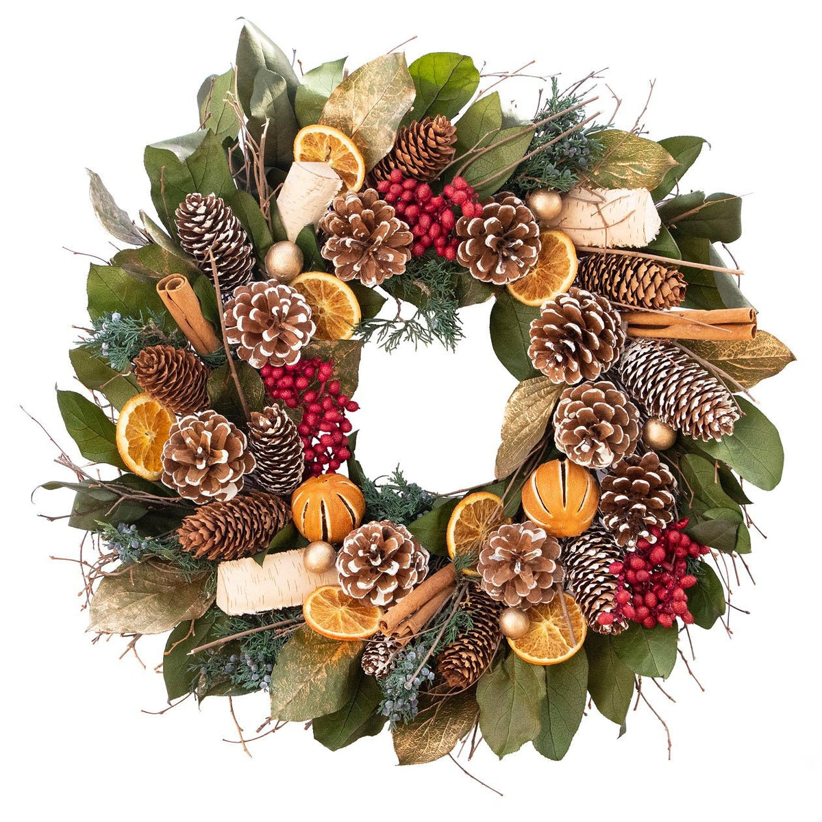 Cinnamon Orange & Pinecone Wreath - Che Cose Belle
