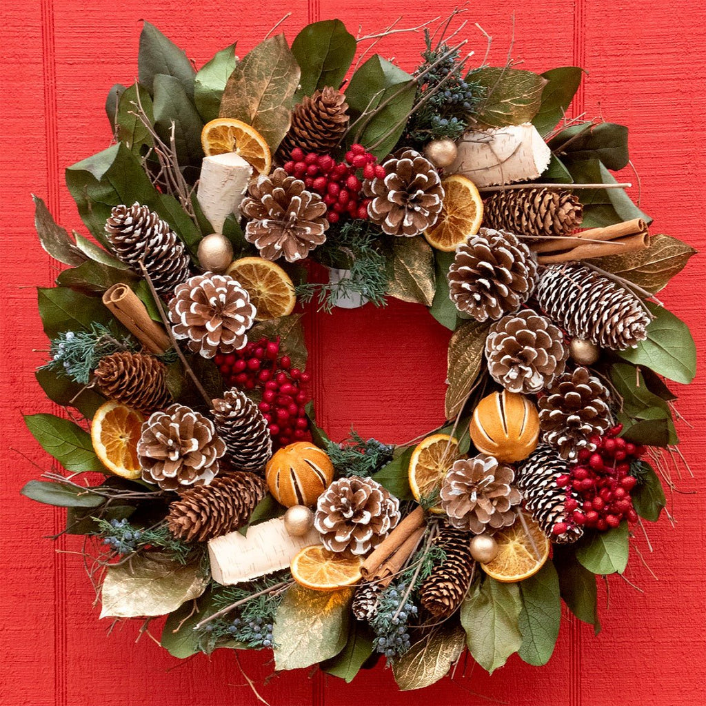 Cinnamon Orange & Pinecone Wreath - Che Cose Belle