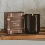 Cinnamon Rolls Soy Candle - Boxed Amber Tinted Glass Jar - 12 oz - Che Cose Belle