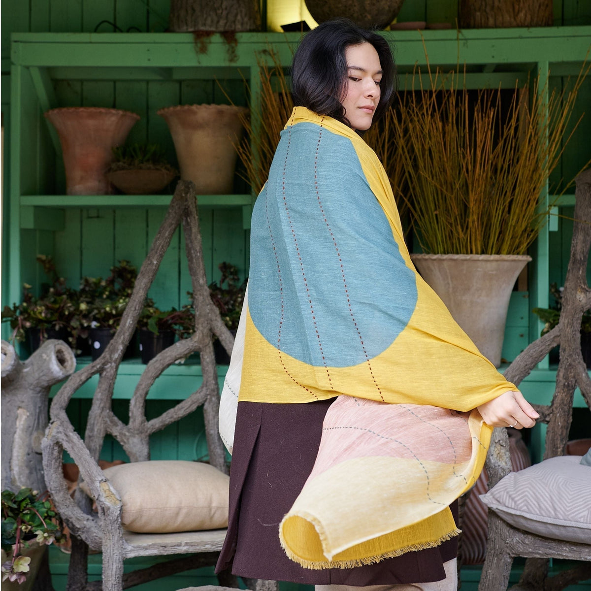 Cirq Hand Embroidered Scarf - Che Cose Belle