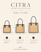 Citra Leather and Rattan Tote Bag - Che Cose Belle