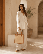 Citra Leather and Rattan Tote Bag - Che Cose Belle