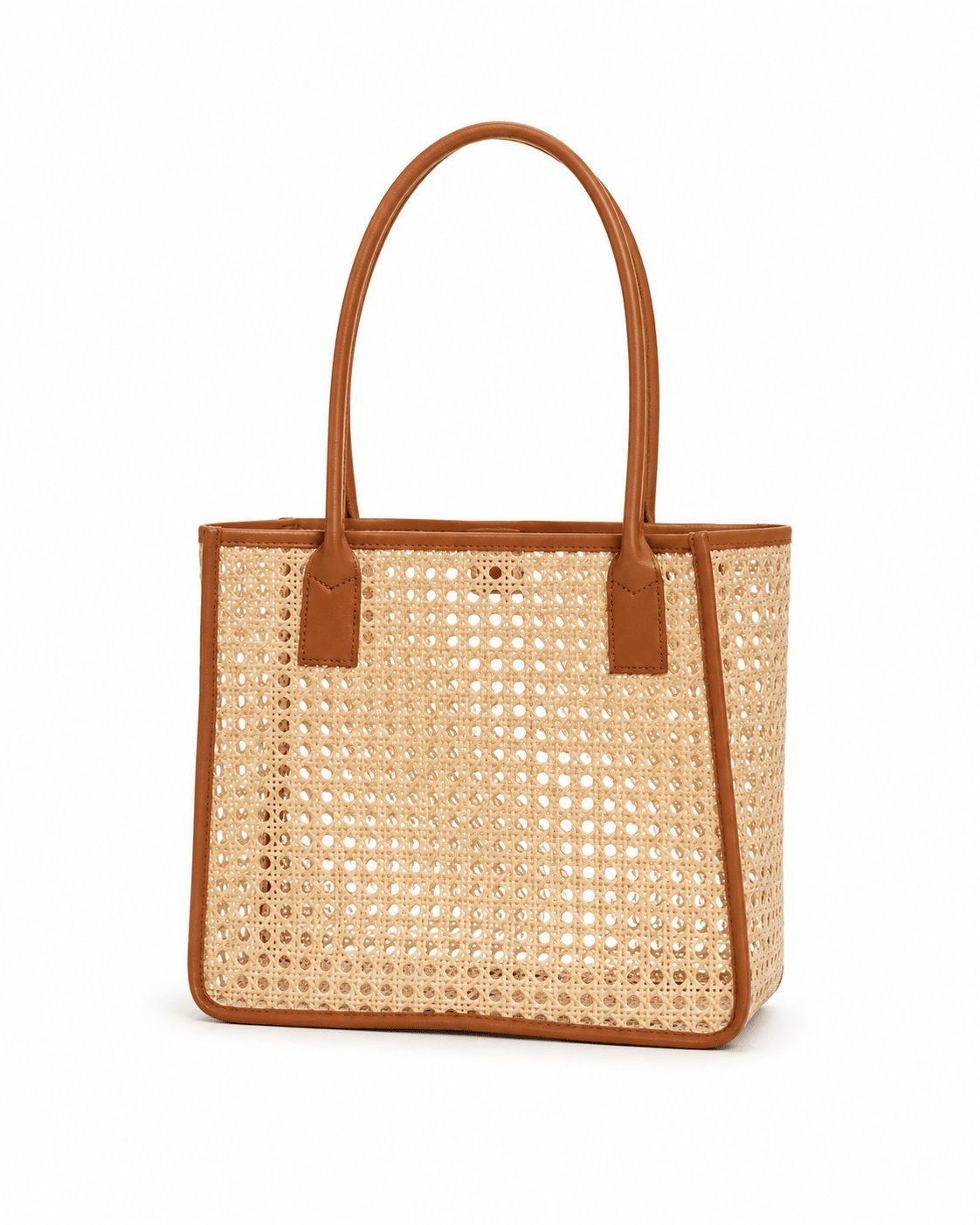 Citra Leather and Rattan Tote Bag - Che Cose Belle
