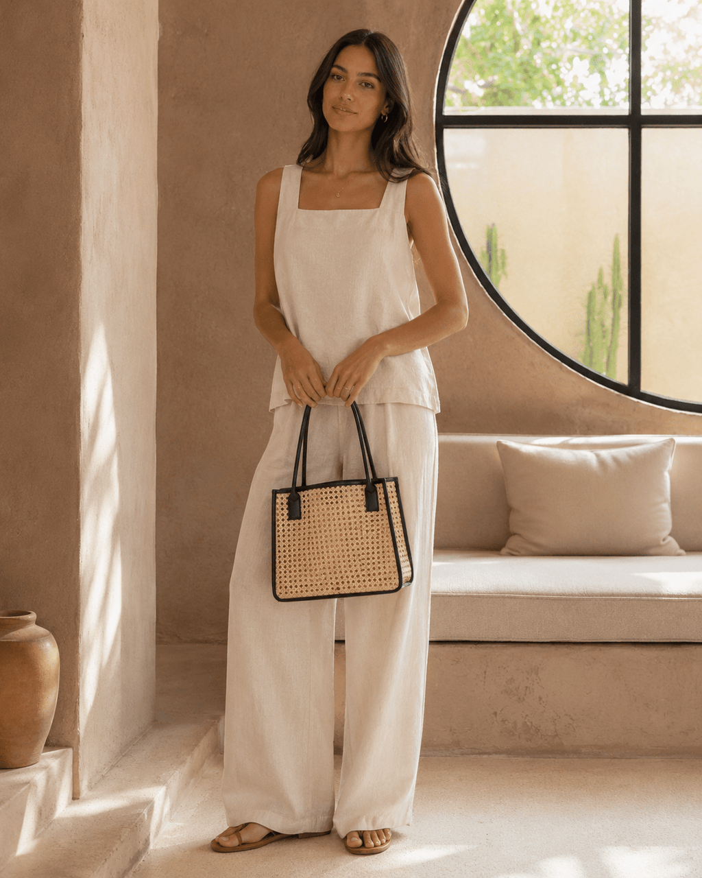 Citra Leather and Rattan Tote Bag - Che Cose Belle