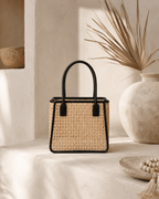 Citra Leather and Rattan Tote Bag - Che Cose Belle