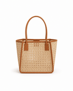 Citra Leather and Rattan Tote Bag - Che Cose Belle
