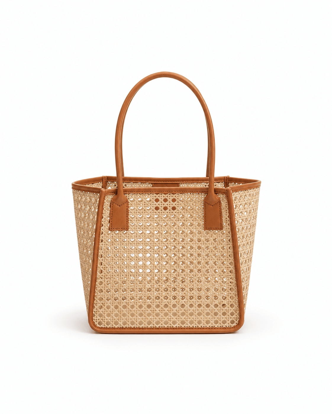 Citra Leather and Rattan Tote Bag - Che Cose Belle