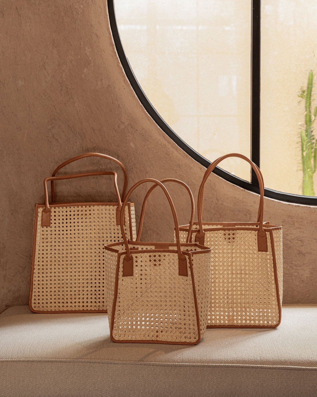 Citra Leather and Rattan Tote Bag - Che Cose Belle
